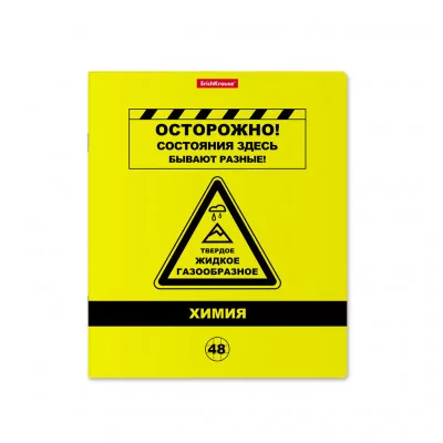 Тетрадь общая ученическая с пластиковой обложкой на скобе ErichKrause Be Informed, ХИМИЯ, 48 листов, клетка 59485