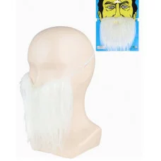 Карнавальный аксессуар. Борода на резинке "Разбойник" белая КРК-7329