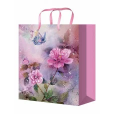 Optima Пакет подарочный с глянц.ламинацией 22x31x10 см (МL) Розовые цветы, 128 г ПКП-4254