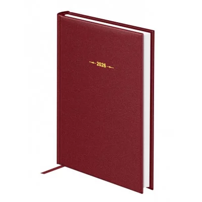 Ежедневник датированный 2026г., А5, 176л., твердый переплет, балакрон, BG "Ariane. Dark red", тёмно-красный 380037