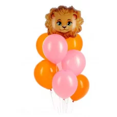 Набор воздушных шаров "Лев" фольга латекс 9 шт 10660809