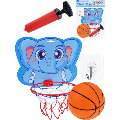 Набор для баскетбола Животные ассорти (корзина на подставке 60-120 см, мяч, пакет) 2337362