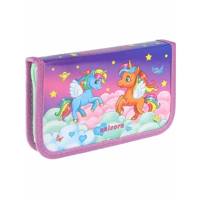 ТМ "Profit" Пенал 1-секц, большой ЕДИНОРОГИ В ОБЛАКАХ - 1 (ПН-7678) 190х115, ламинированный картон