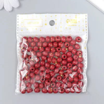 Бусины для творчества дерево "Тёмно-вишневый" d-0,8 см, набор 20 гр   9438184