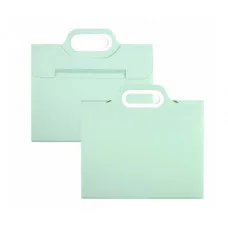 Папка-картотека Alingar 332х302 мм на резинке прорезная ручка пластик 700 мкм 11 отделений зеленый 1шт AL12817/1