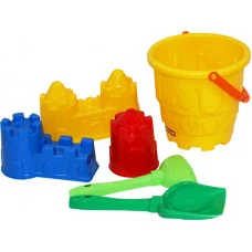 Н-р N524:Ведро-замок+лопатка+грабельки+формочки