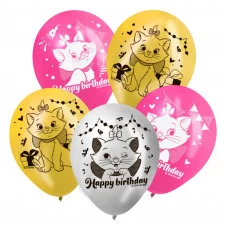 Воздушные шары «С Днем Рождения», Коты Аристократы, 5 шт., 12"   10300157