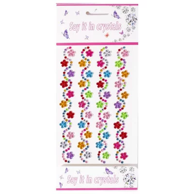 Наклейки-стразы Alingar, акриловые, пакет с европодвесом "Цветочная волна" AL8263