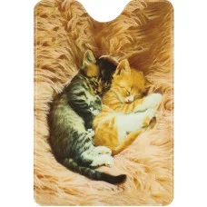 Обложка на пропуск/проездной "Сонные котята"ПВХ ОП-1279