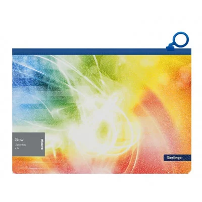 Папка-конверт на молнии Berlingo "Glow" А4, 180мкм, с рисунком, с эффектом блесток 334650