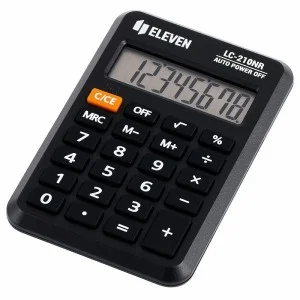 Калькулятор карманный Eleven LC-210NR, 8 разрядов, питание от батарейки, 64*98*12мм, черный 339229