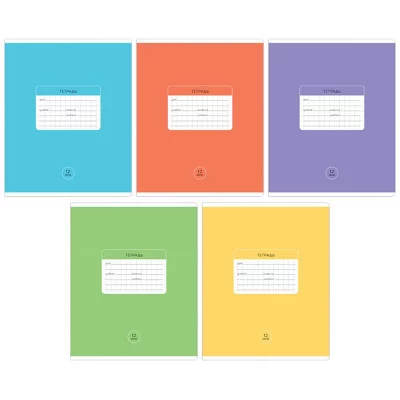 Тетрадь 12л., крупная клетка ArtSpace "Однотонная. Классическая", эконом Т12ккС_43290