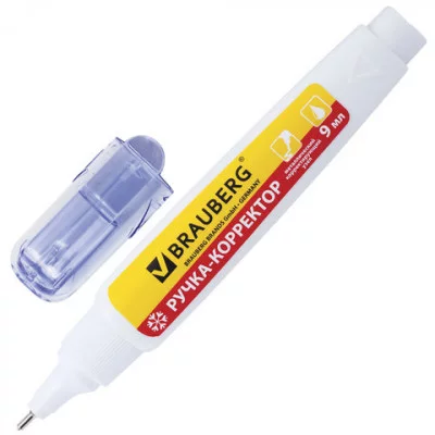 Ручка-корректор BRAUBERG, 9 мл, металлический наконечник, 221675