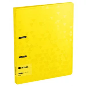 Папка на 2 кольцах Berlingo "Neon", 24мм, 1000мкм, желтый неон, D-кольца, с внутр. карманом 352488