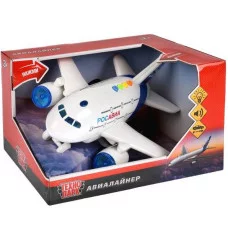 Модель пластик свет-звук АВИАЛАЙНЕР 24 см, инерц, бел Технопарк 279725