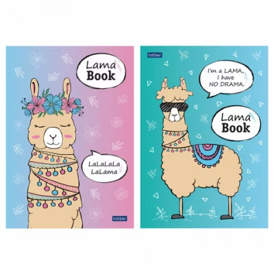 Блокнот А5 145х210 мм, 50 л. склейка, обложка картон, в точечку, HATBER Premium I love LAMA 50Б5лA9к 111915