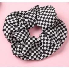 Резинка для волос "Орбита" клетка мини стиль 12см чёрно-белый 10526845