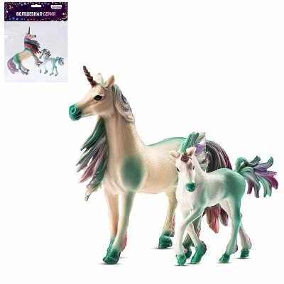 ТМ "КОМПАНИЯ ДРУЗЕЙ", серия "Животные планеты Земля", набор "Единорог и жеребенок", голубой, в/п 18*15*4 см JB0211372