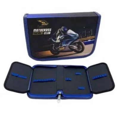 Пенал 1 отд. CE-254A "Мотокросс" с 2-мя створками, текстиль 21*14*4см 317536