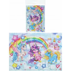 ПАЗЛ-РАМКА. 15 элементов ЕДИНОРОГИ НА КАЧЕЛЯХ (Арт. П15-2690)