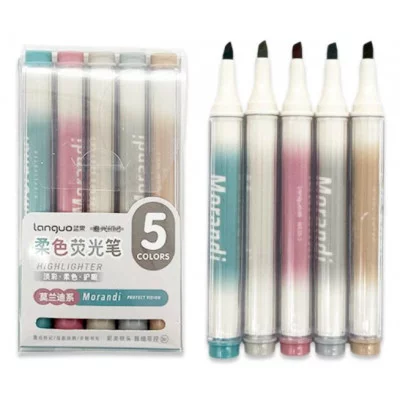 Маркер выделитель 5 цв. DI-128 "Morandi" 1-4мм, скошенный, многогранный корпус, в уп ПВХ M630-2 332045