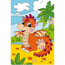 Холст мини 10х15 см по номерам. РЫЖИЙ ДРАКОША (Арт. ХК-7837)