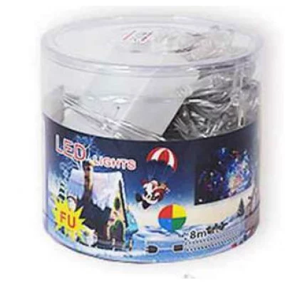 Гирлянда LED в банке, 8м, разноцветная, провод прозрачный, 140ламп TZ-23046