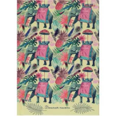 ЗАПИСНАЯ КНИЖКА А6 48л. УЗОР СО СЛОНАМИ 48-6173 7БЦ, ПП-00188831