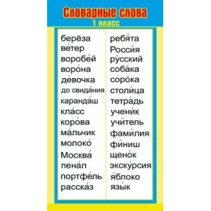 Карточка обучающая а6 "Словарные слова/Ударения"Мир поздравлений 89739