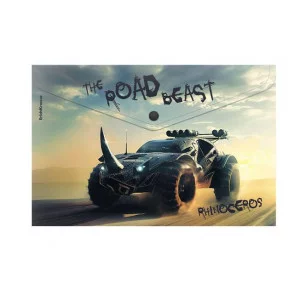 Папка-конверт на кнопке пластиковая ErichKrause Road Beast, A4, ассорти  63510