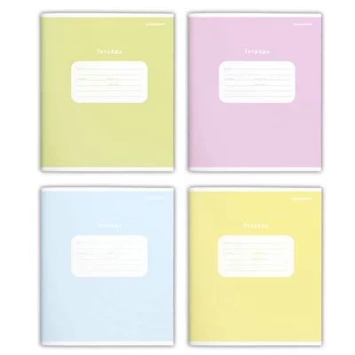 Тетрадь 12 л. кл. ОДНОТОННЫЕ ПАСТЕЛЬНЫЕ ОТТЕНКИ мел. карт. выб. УФ-лак 183889