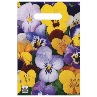 Пакет с вырубной ручкой ПВД, 30х20 см, "Анютины глазки", 30 мкм, н00128841