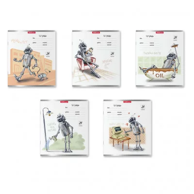 Тетрадь школьная ученическая 1 шт, ErichKrause® Robolife, 24 листа, клетка MIX-PACK 53730