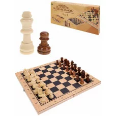 Игра 3 в 1 дерево (нарды, шашки, шахматы) (29х14.5х3 см) фигуры-дерево в коробке (Арт. ИН-4157)