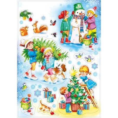 Наклейки двусторонние "Новогодние праздники" 079.190