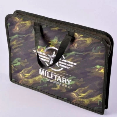 ПТ-14-4 Камуфляж - папка печать на пластике А4 с ручками(тесьма)