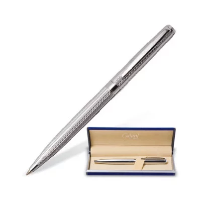 Ручка подарочная шариковая GALANT Freiburg, корпус серебристый, хром. детали, 0,7мм, синяя, 141016