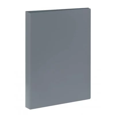 Папка на 2 кольцах СТАММ А4, 40мм, 500мкм, пластик, серая 355630