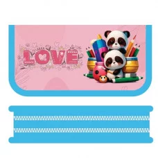 Пенал 2 отделения 190*105 ламин "Панда с карандашами" ПЧЕЛКА ПО-090 066744