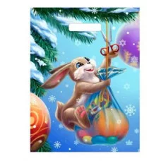 Пакет с прорубной ручкой ТИКО Зайка с подарком 40*31 18001