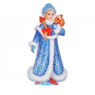 Ф-7847 Плакат вырубной А3. Снегурочка (с блестками в лаке) / А3 Сфера 4+0