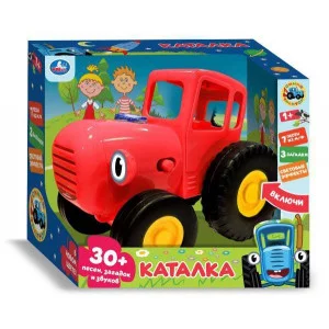 Музыкальная каталка красная 30+ песен и звуков СИНИЙ ТРАКТОР 396445