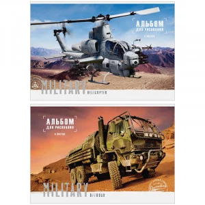 Альбом для рисования 08л А4 на скрепке ArtSpace Техника Military Спейс 245009