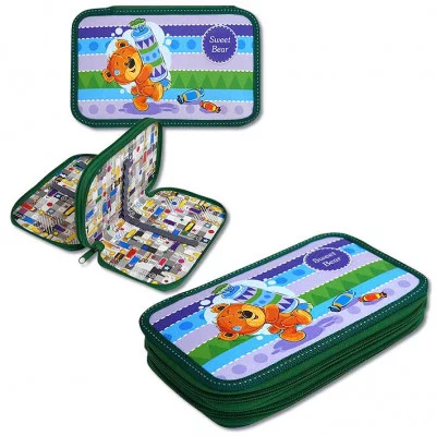 Пенал 2-секционный "Мишка с подарком" 195*120*45/ МП31П25/2 J.Otten /1 /0 /0 /36 230375