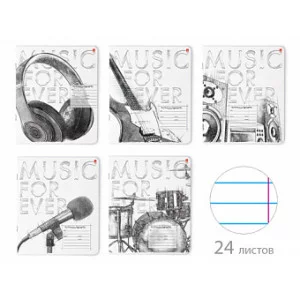 ТЕТРАДЬ 24Л. ЛИН. "MUSIC. BLACKamp;WHITE" ТЛ2590