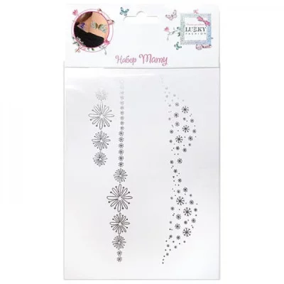 Набор Тату веснушки, звездочки, цветочки (золото, серебро), 2 вида, 15х21см Т21488 LUKKY FASHION 614-648