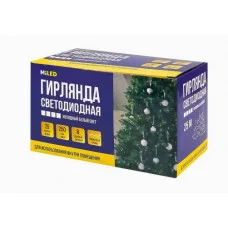 MILED Гирлянда метражная. 25 м 250 ламп холодный белый свет 8 режимов НУ-9784