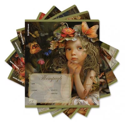 Тетрадь школьная ученическая ErichKrause Forest Fairy 18лист, клетка  63256 018010154-63256