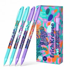 Ручка шариковая ErichKrause U-109 Stick&Grip Tropical 1.0, Ultra Glide Technology, цвет чернил синий 1шт 61103