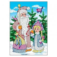 МОЗАЙКА МЯГКАЯ. формат А4. СНЕГУРОЧКА И ДЕД МОРОЗ (Арт. М-8702)